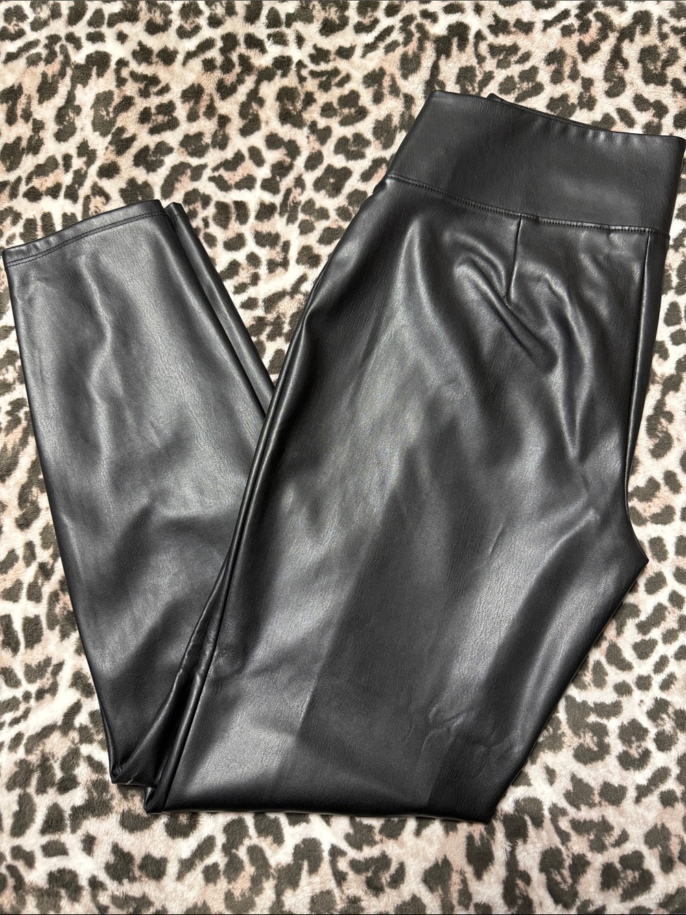 Nine West Black Faux Leather Leggings